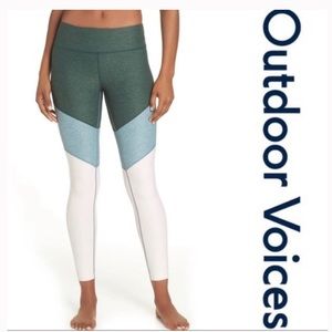 Outdoor Voices Springs 7/8 Leggings Color Block Green Blue Pink